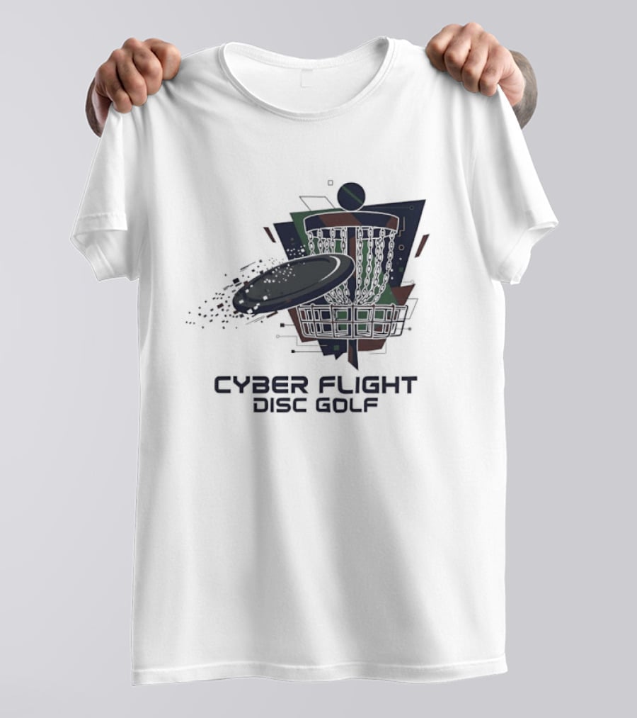 Cyber Flight Disc Golf Futuristic Basket T-Shirt