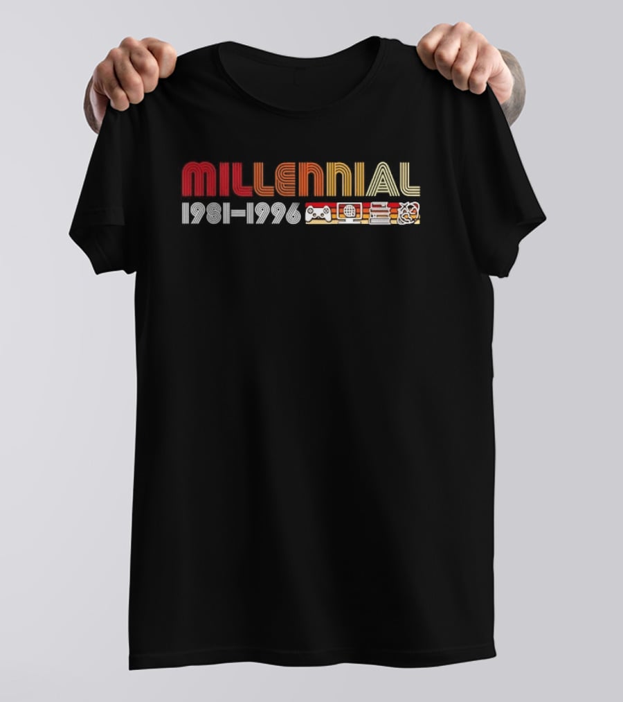 Millennial 1981 1996 Gamepad Computer Book Network T-Shirt