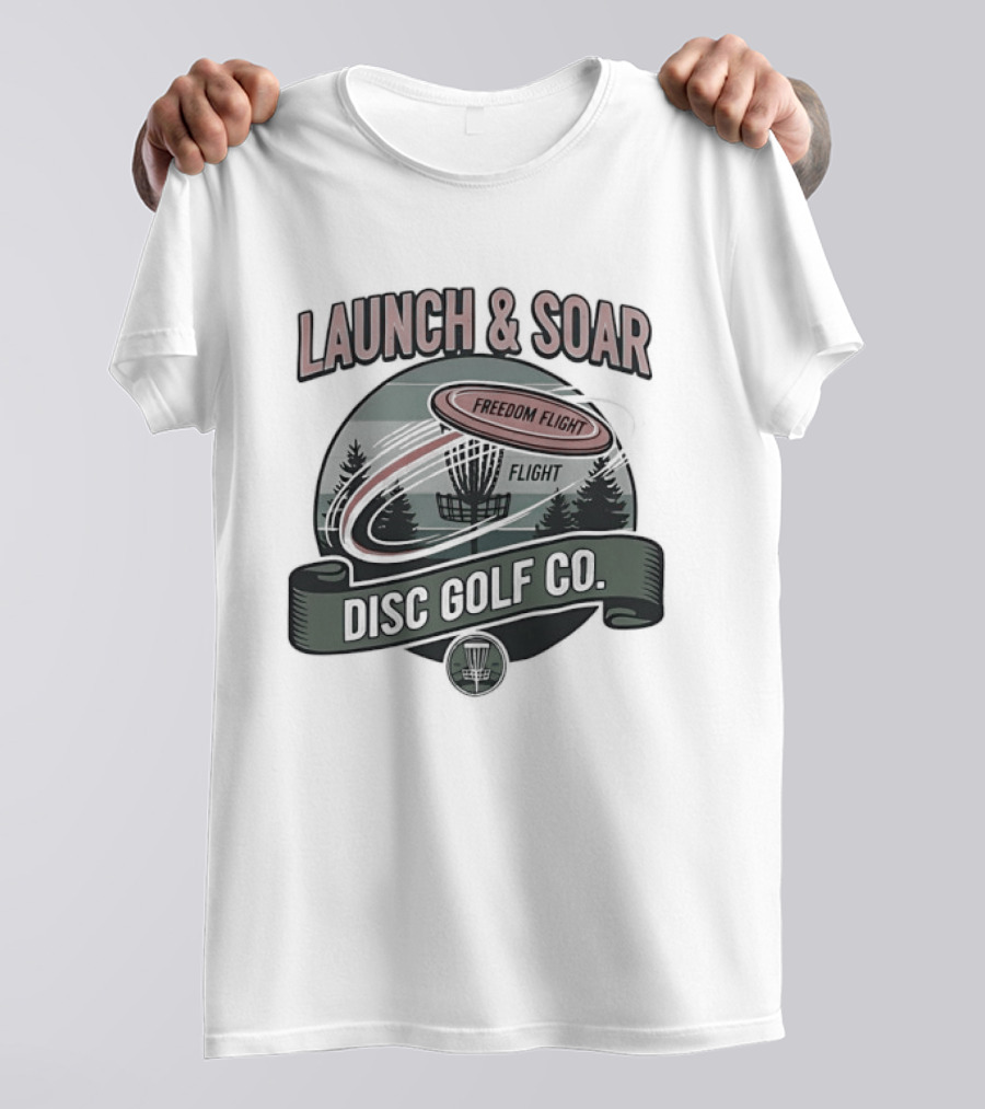 Launch And Soar Disc Golf Co Freedom Flight Disc T-Shirt