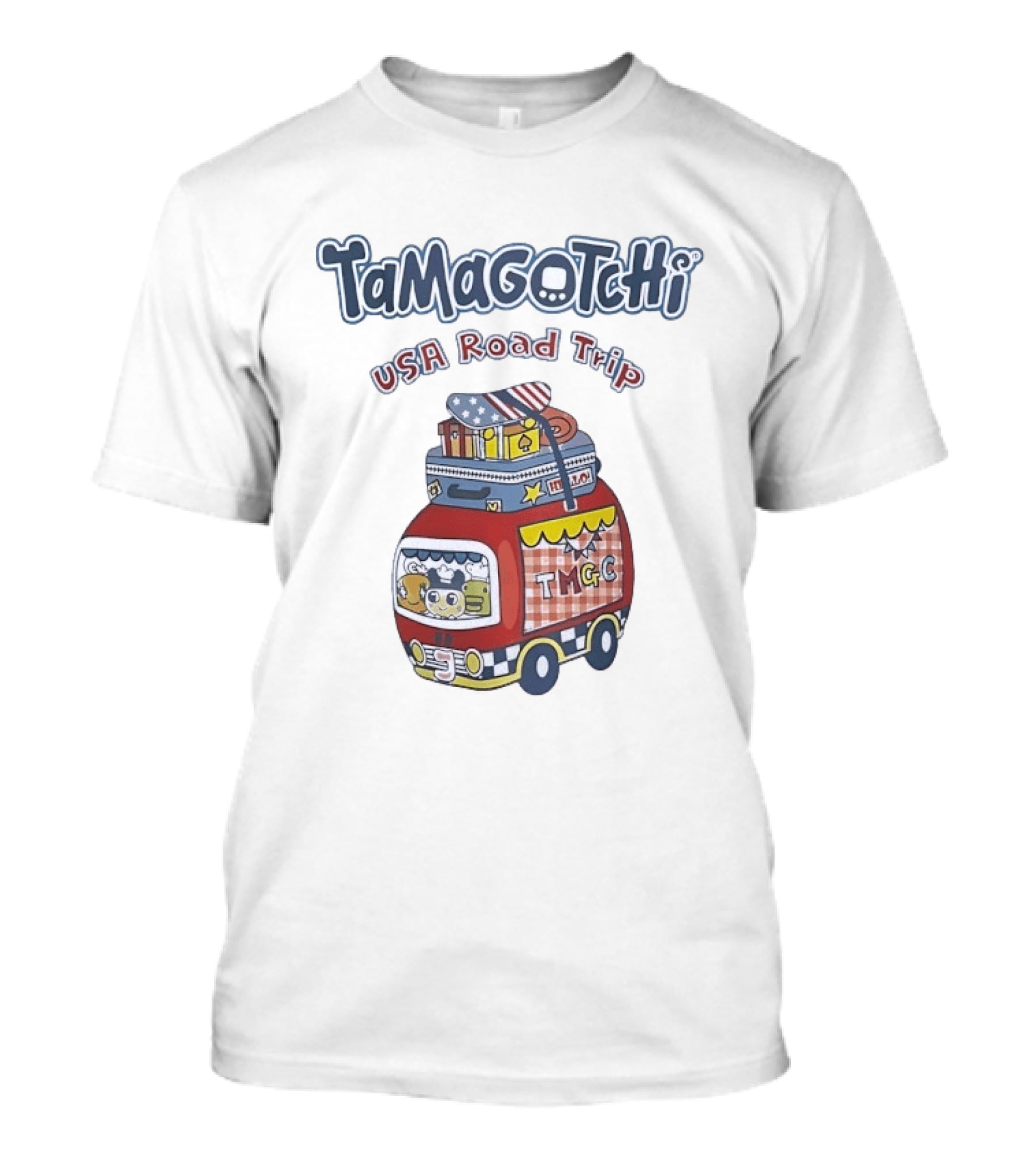 Tamagotchi USA Road Trip TMGC Adventure Van With Luggage And Flag T-Shirt