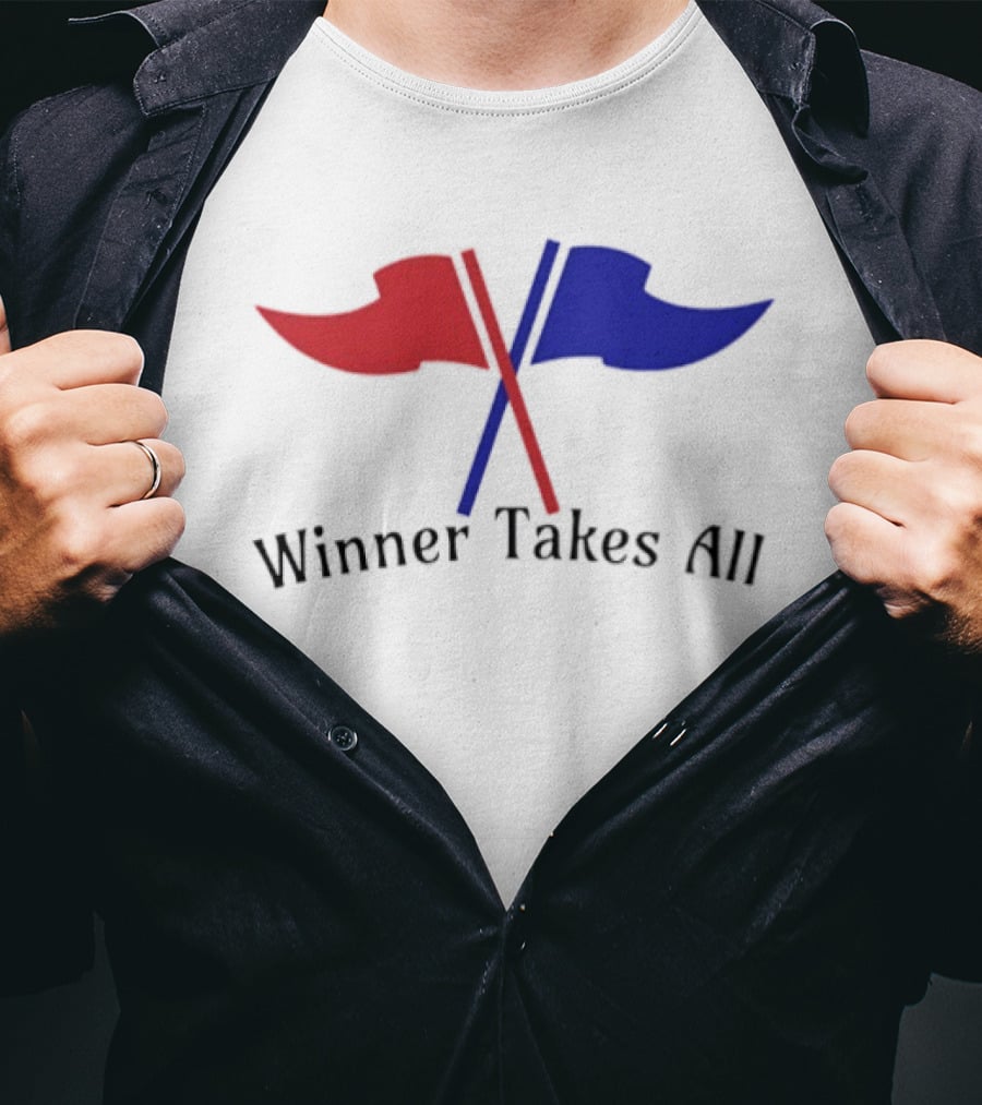 Winner Takes All Red And Blue Flags T-Shirt