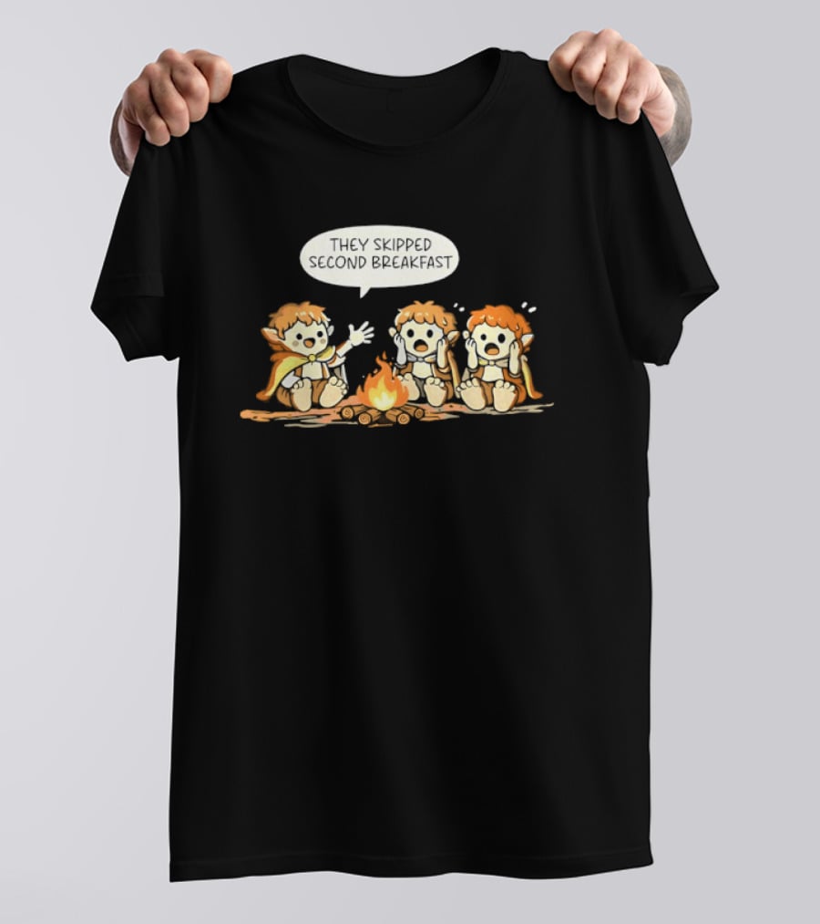 Elf Campfire Skipped Second Breakfast Conversation Scene T-Shirt