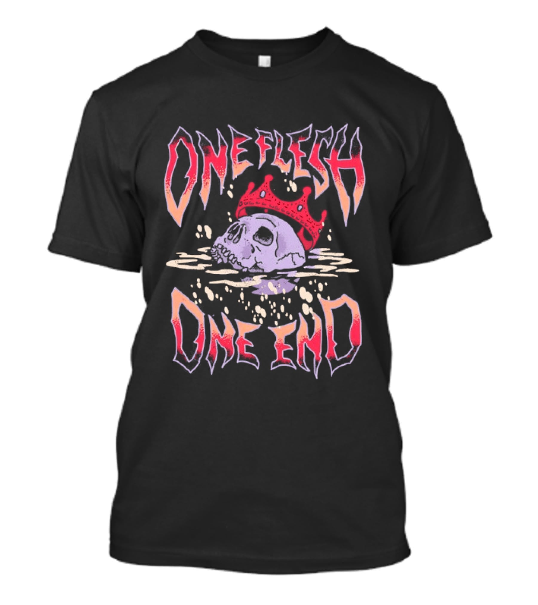 One Flesh One End Skull With Red Crown T-Shirt