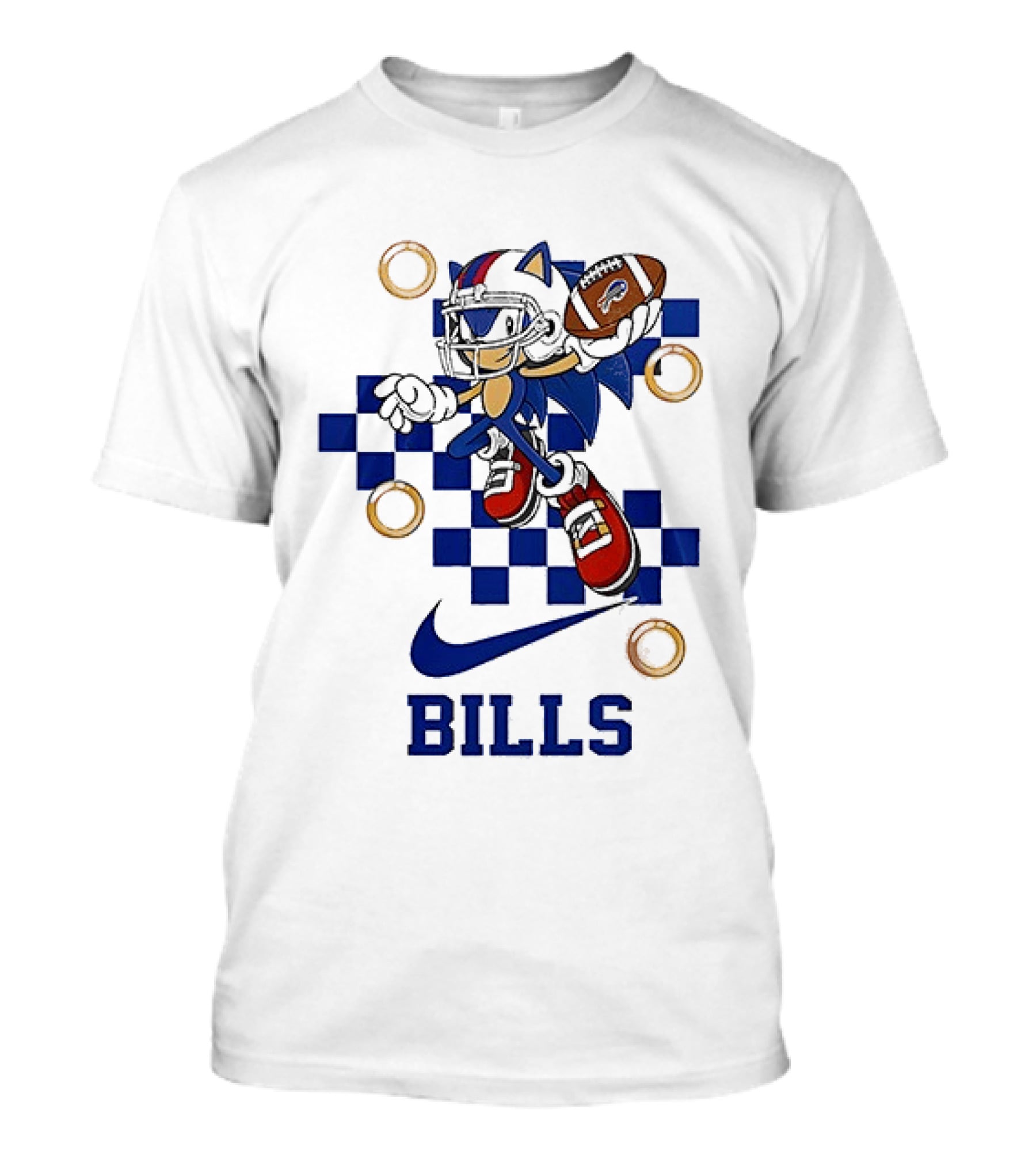 Nike Sonic The Hedgehog Buffalo Bills Football Game Rings T-Shirt