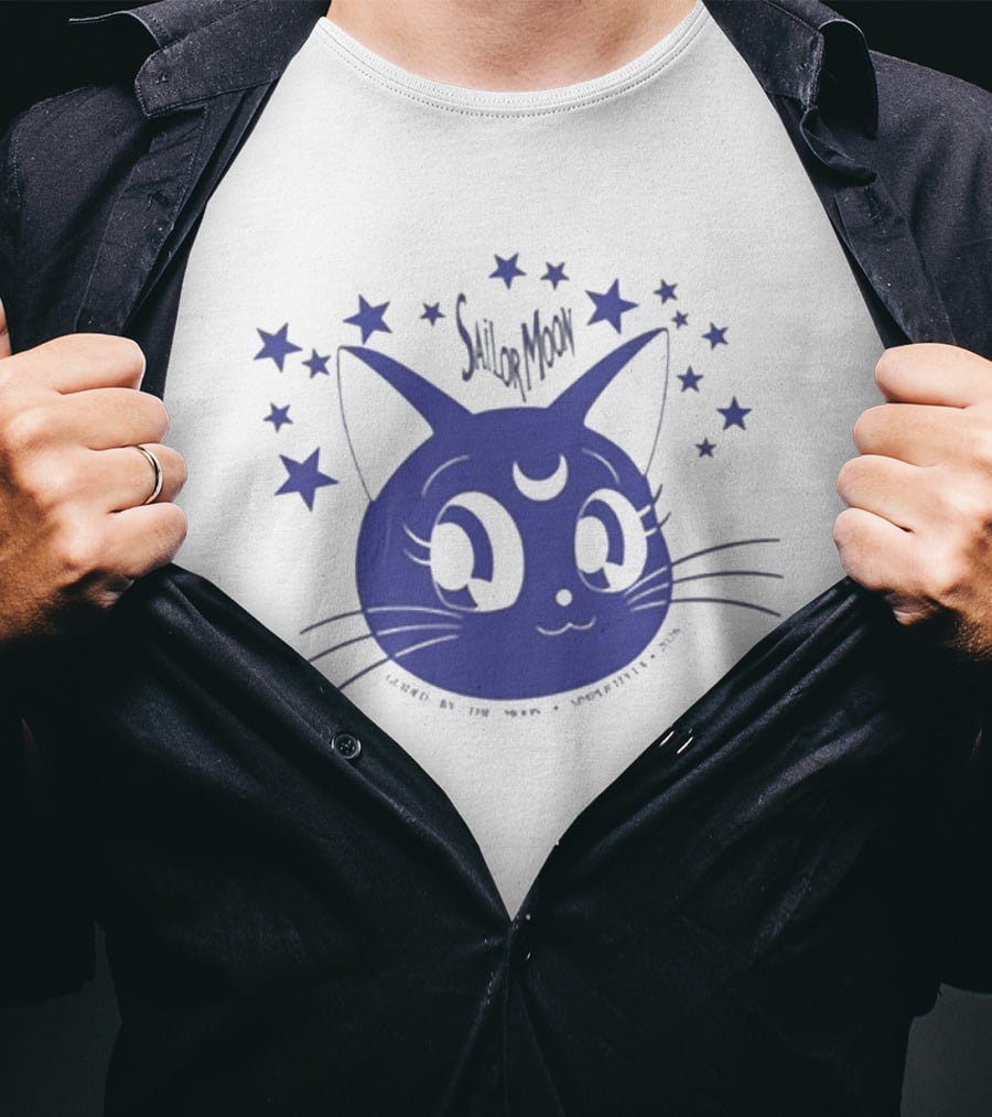 Sailor Moon Luna Guidance Of The Moon Anime Cat Stars T-Shirt