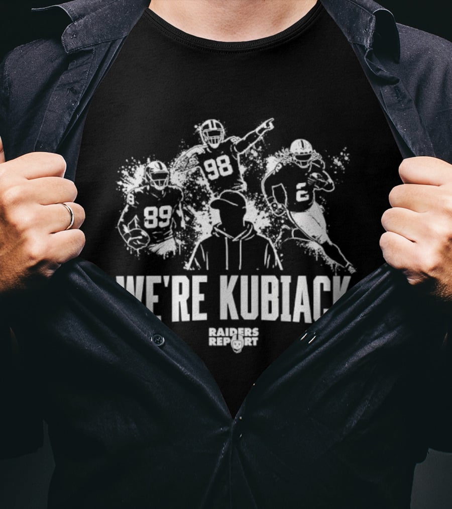 Las Vegas Raiders We're Kubiack Football Silhouette Raiders History T-Shirt