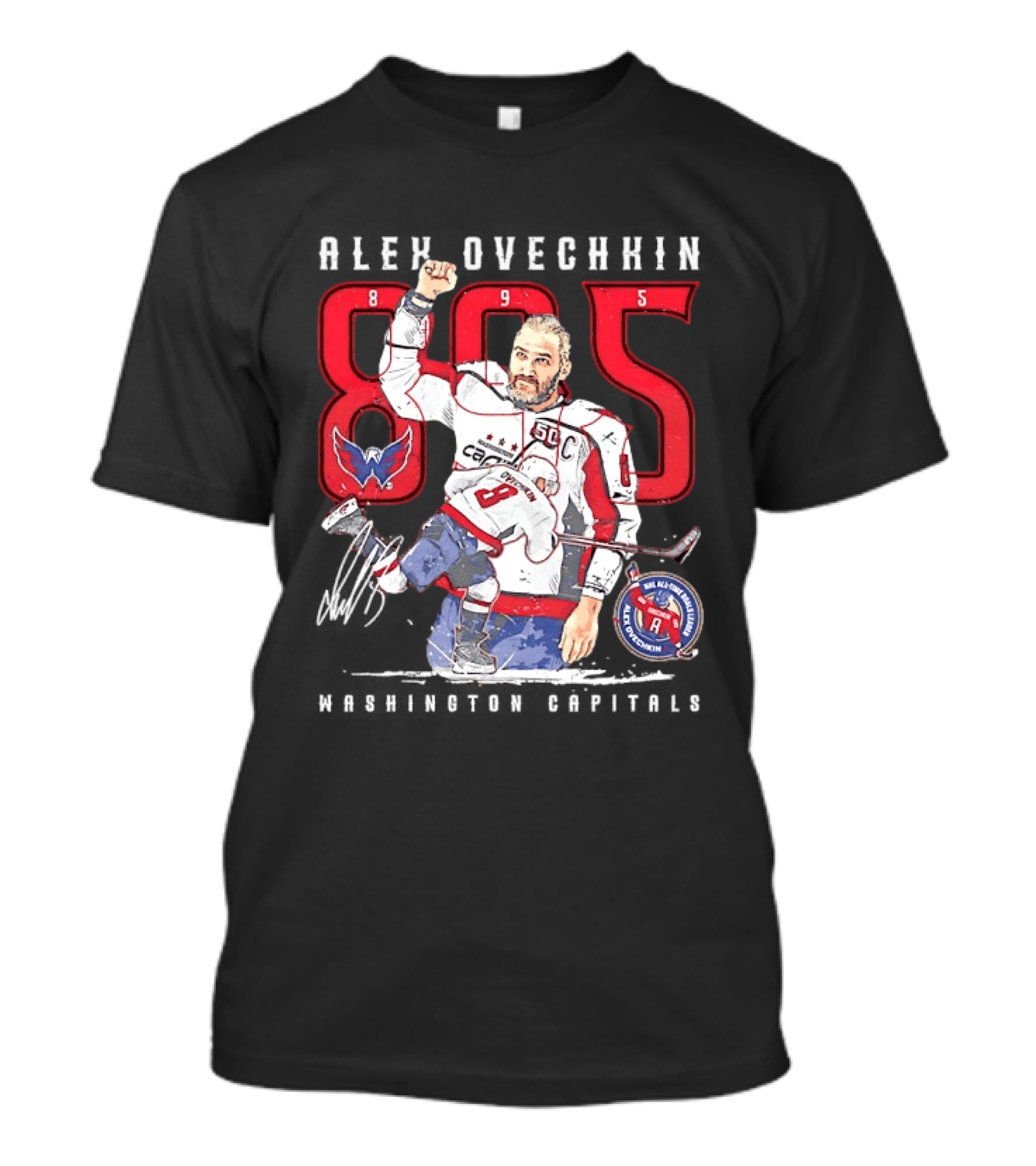 Alexander Ovechkin 895 Goal Scorer Washington Capitals Iconic Jersey Number NHL Champion T-Shirt
