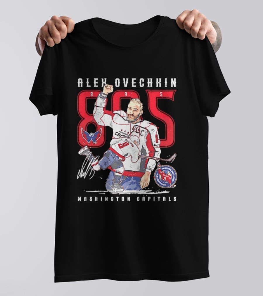 Alexander Ovechkin 895 Goal Scorer Washington Capitals Iconic Jersey Number NHL Champion T-Shirt