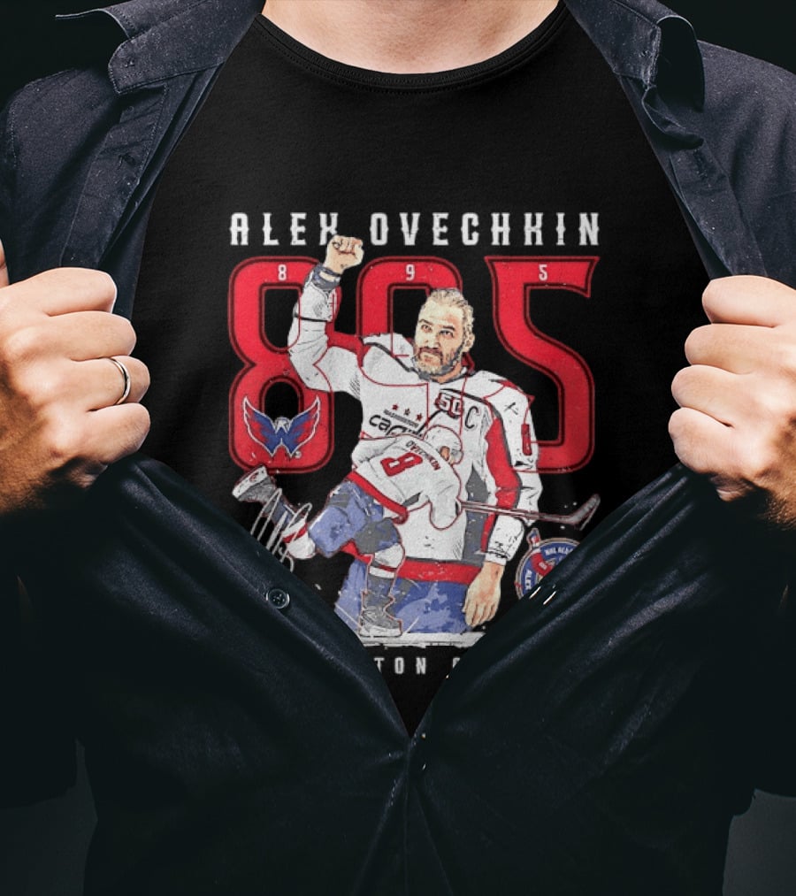 Alexander Ovechkin 895 Goal Scorer Washington Capitals Iconic Jersey Number NHL Champion T-Shirt