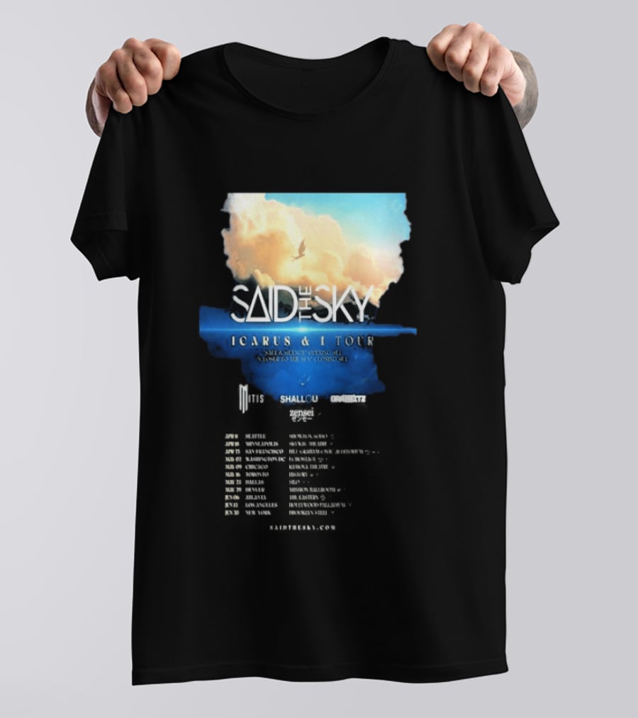 Said The Sky Icarus & I Tour 2026 Dates Clouds Shallou Special Guest T-Shirt
