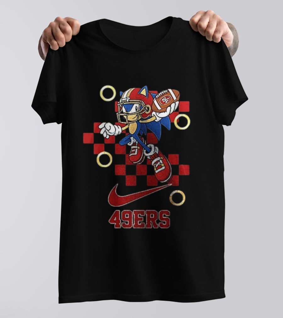 San Francisco 49ers Sonic The Hedgehog Football Crossover Nike 49ers T-Shirt