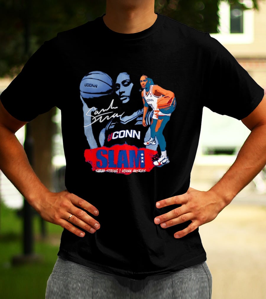 UConn Huskies Sarah Strong Basketball SLAM Cover T-Shirt