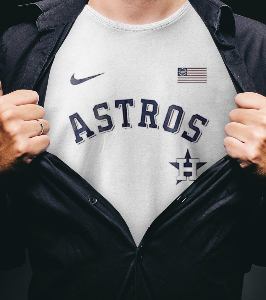 Nike Houston Astros USA 250th Anniversary Baseball American Flag T-Shirt