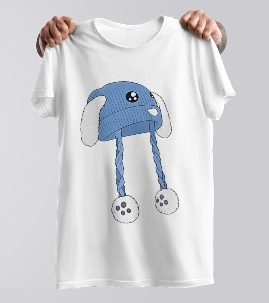 Liam Ramos Cute Kawaii Bunny Ears Blue Winter Hat T-Shirt