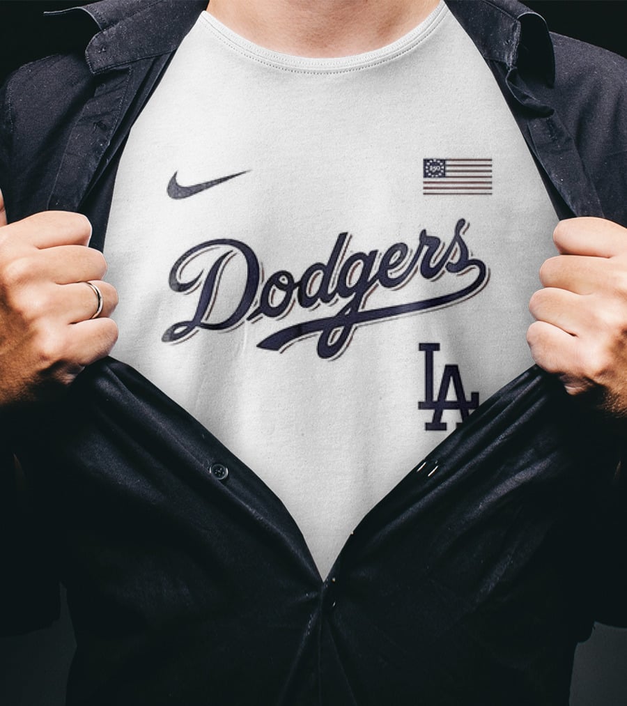 Nike LA Dodgers American Flag 250th Anniversary USA T-Shirt