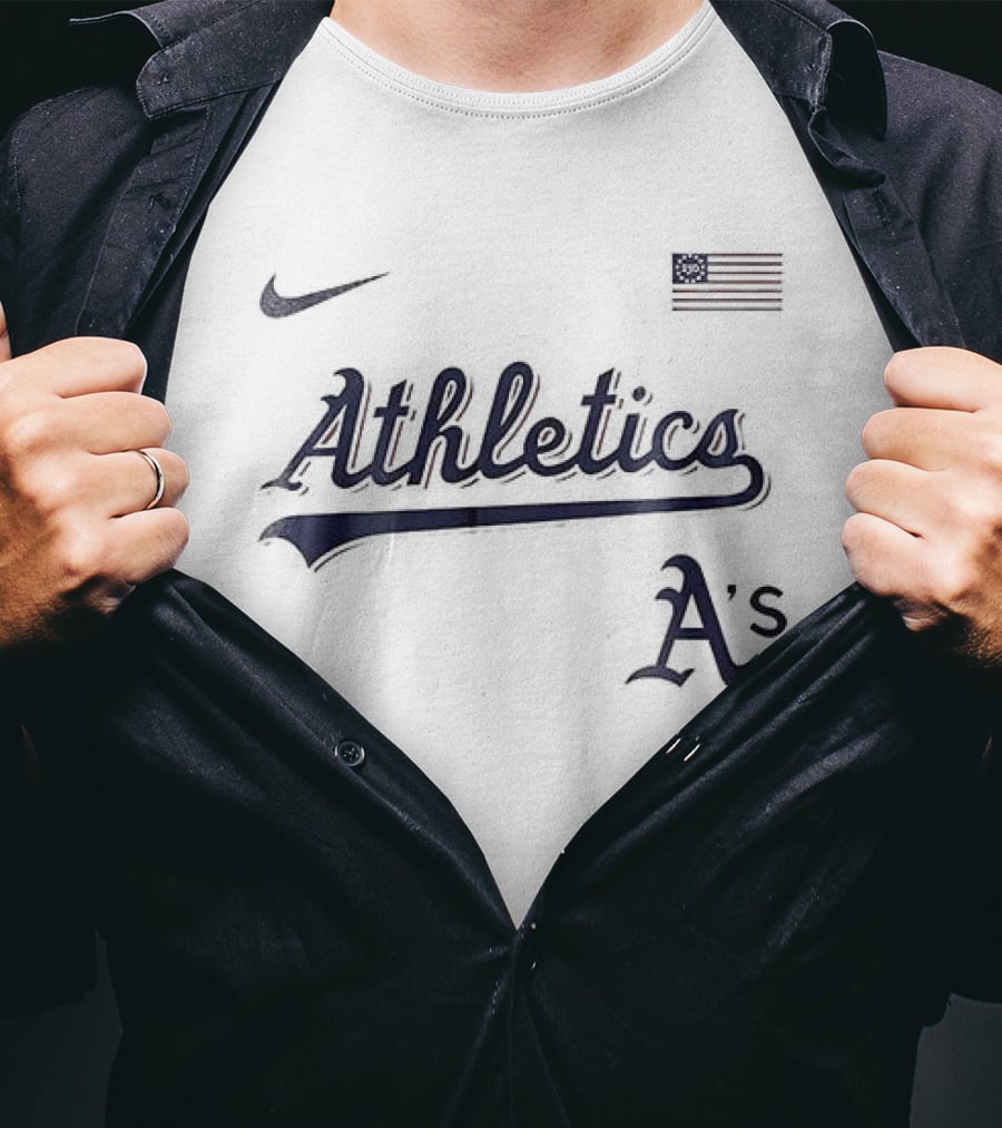 Nike Athletics USA Flag Oakland Athletics 250th Anniversary T-Shirt