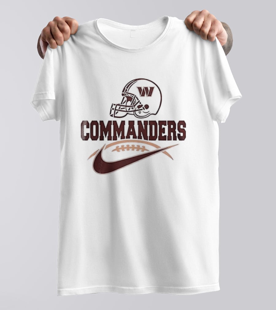 Washington Commanders Football Helmet Nike Swoosh T-Shirt