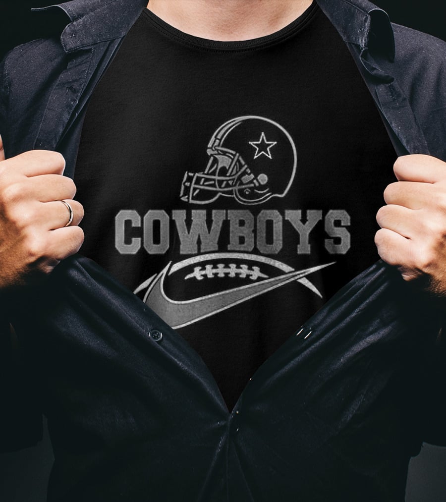 Dallas Cowboys Helmet Nike Swoosh Football Fanatic T-Shirt