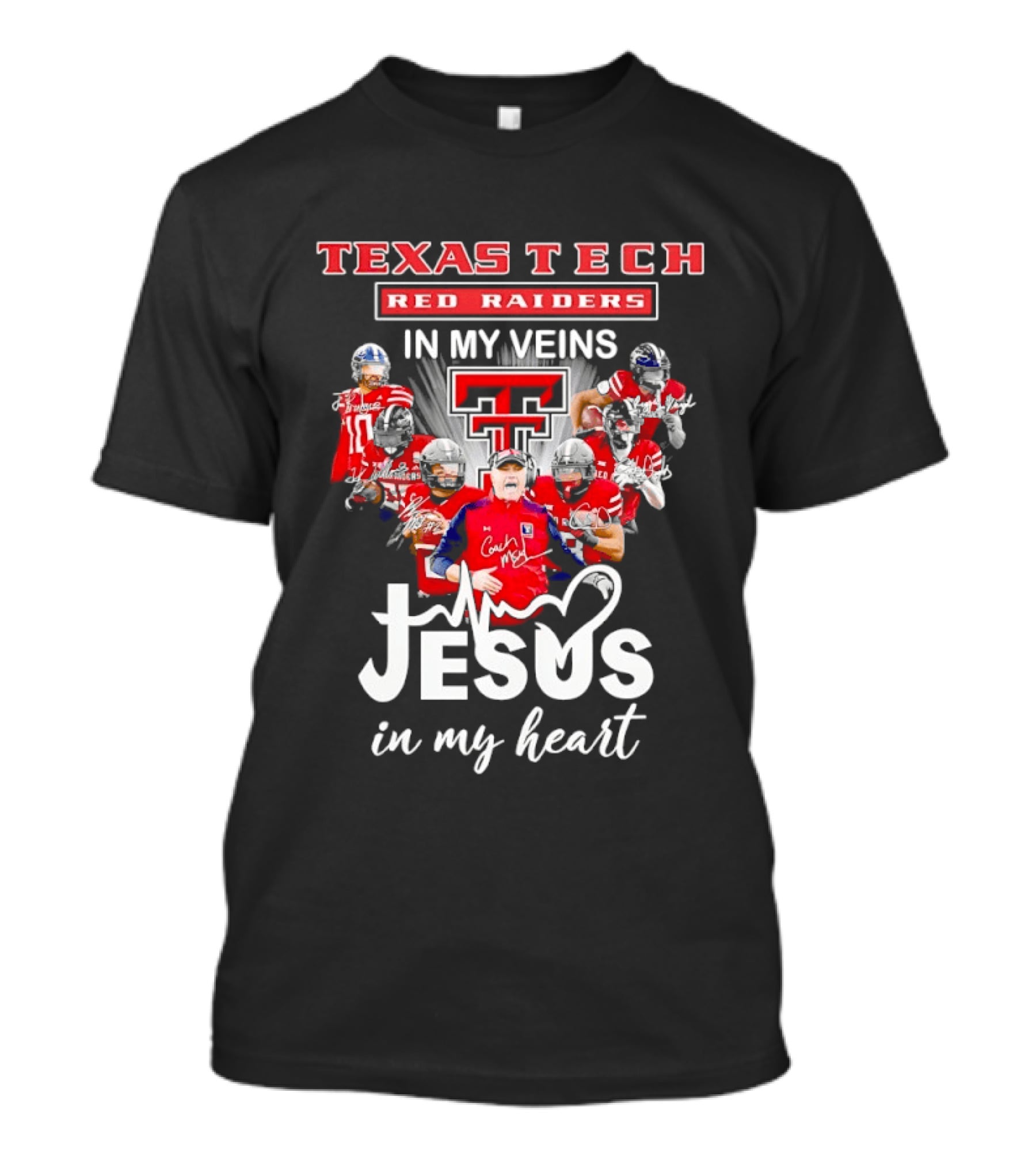 Texas Tech Red Raiders In My Veins Jesus In My Heart T-Shirt