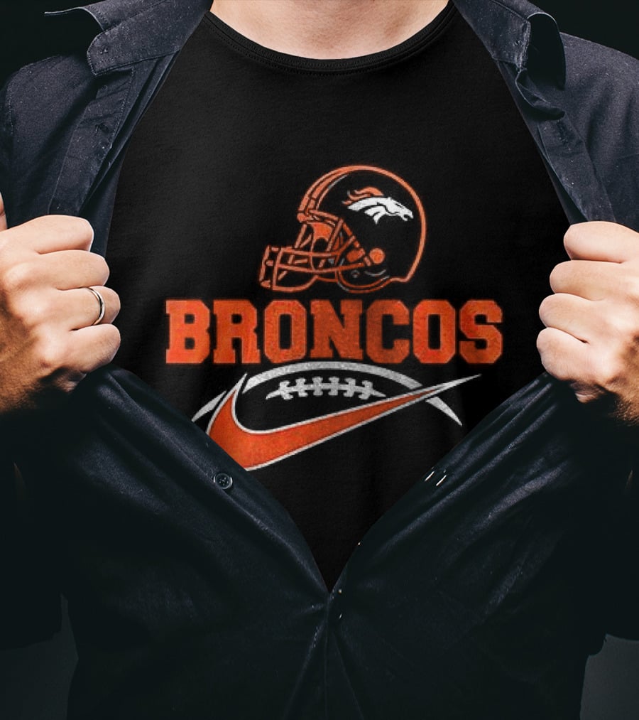 Denver Broncos Helmet Nike Football Fan T-Shirt