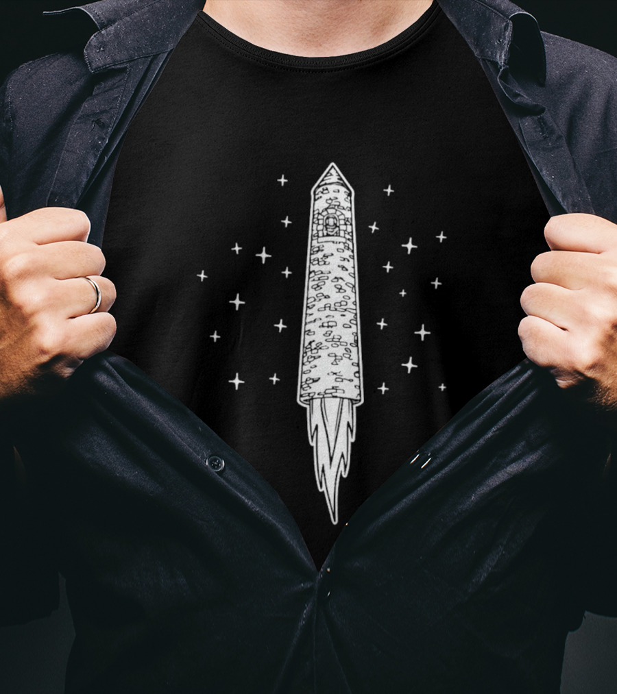 GlendaRocket Rocket Light And Stars T-Shirt