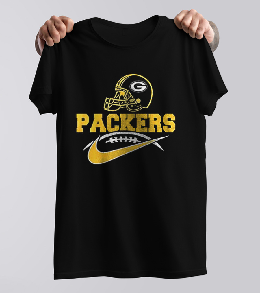Green Bay Packers Helmet Fan Apparel Nike Football T-Shirt