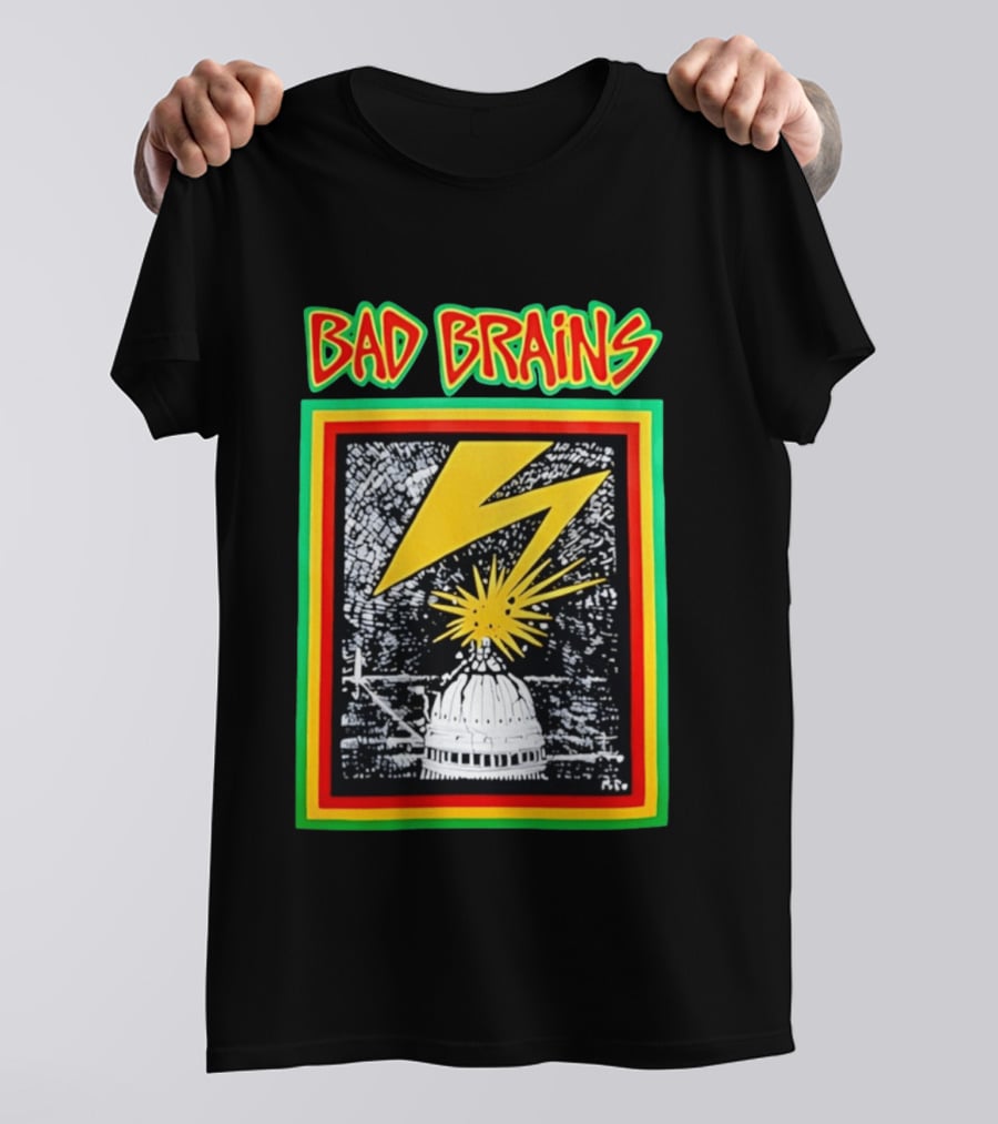 Bad Brains Lightning Capitol Explosion Bold Graphic Retro Vibe T-Shirt