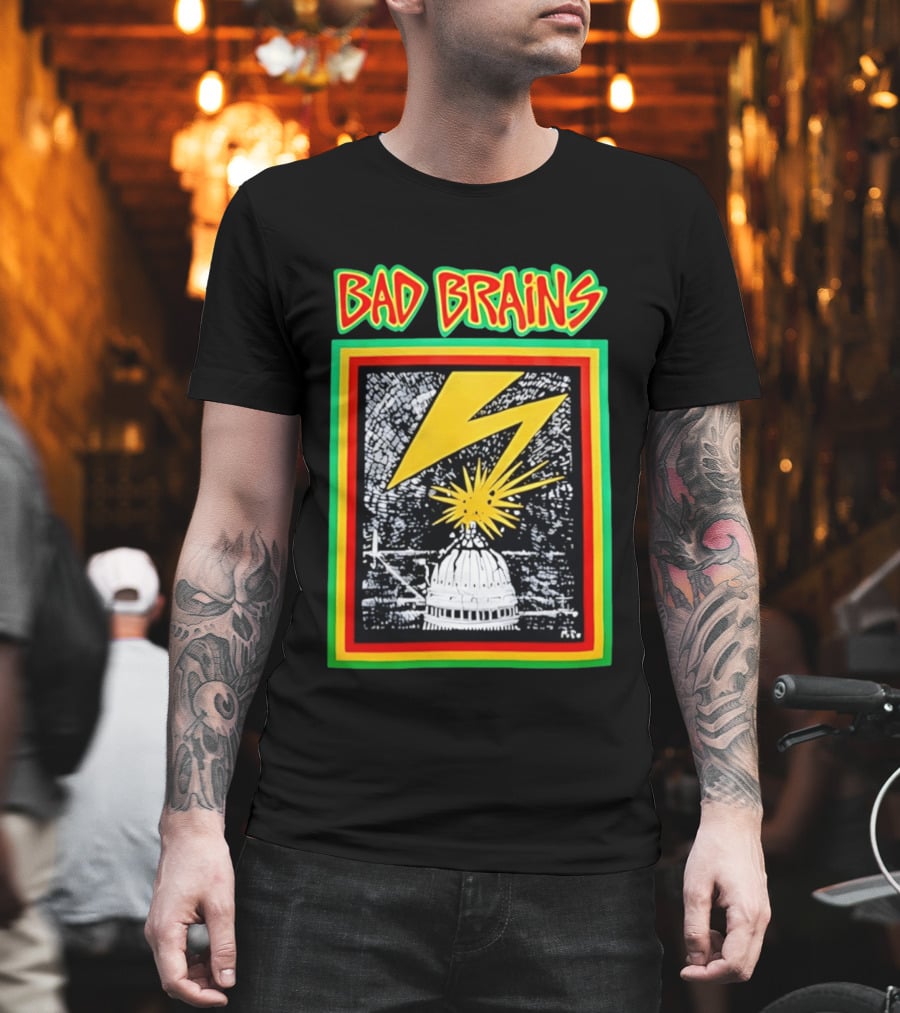 Bad Brains Lightning Capitol Explosion Bold Graphic Retro Vibe T-Shirt