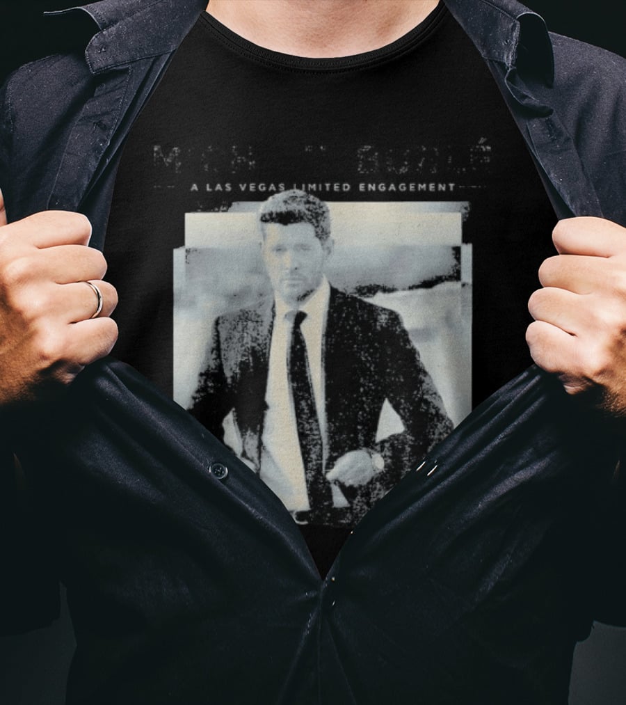 Michael Buble A Vegas Photo Classic Suit Style MB Signature T-Shirt