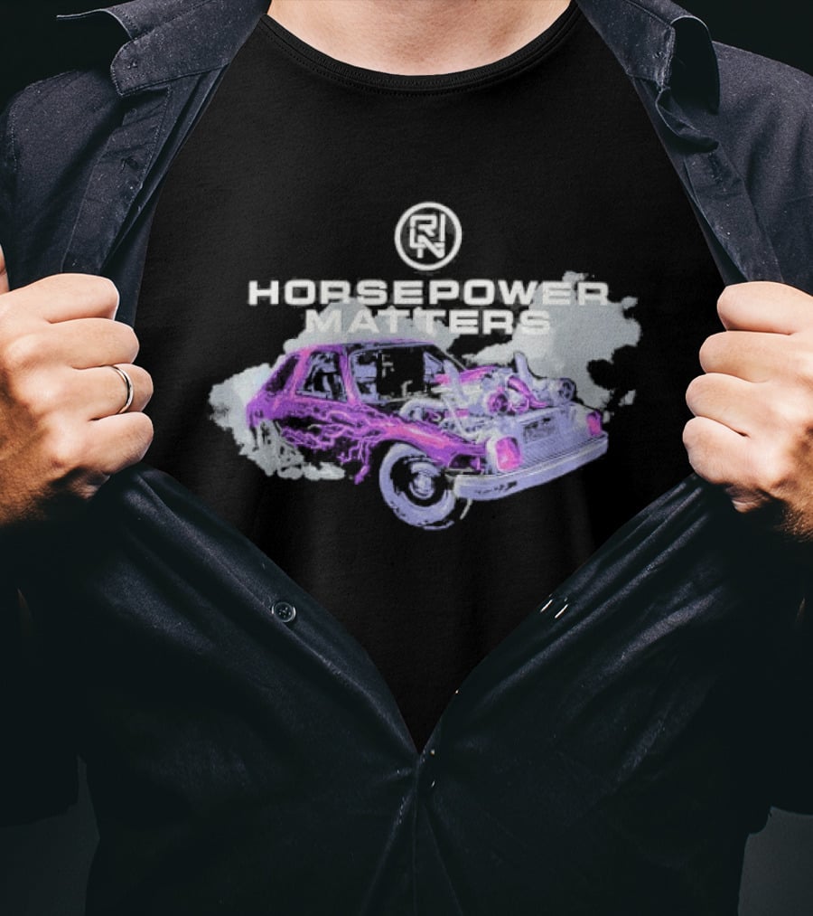 Robby Layton Horse Power Matters Purple Car Motif T-Shirt