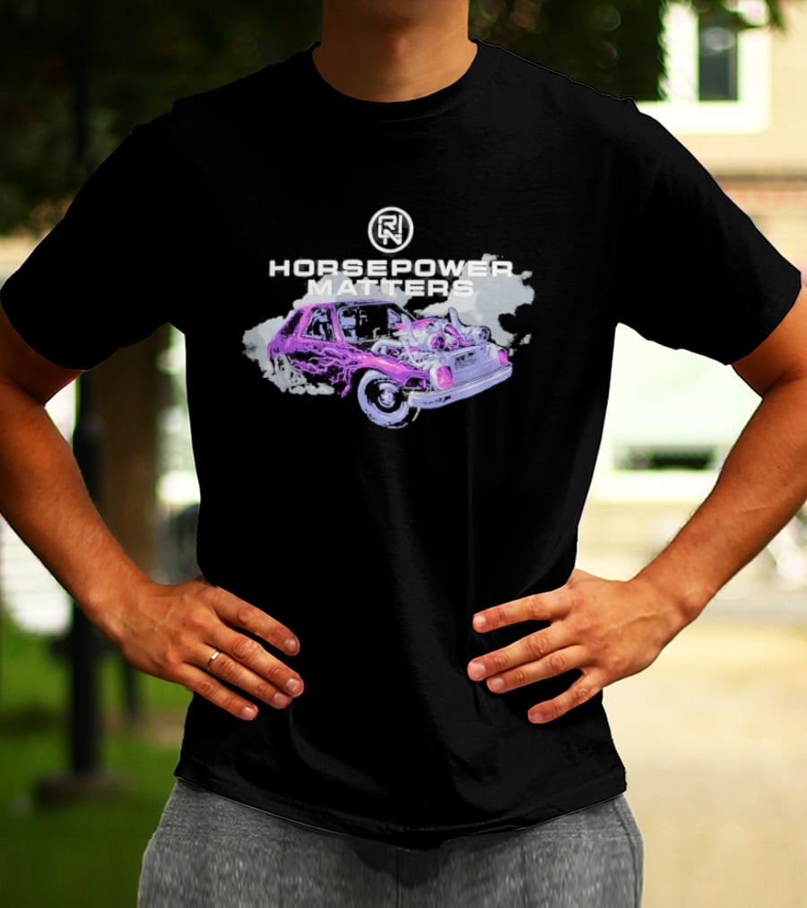 Robby Layton Horse Power Matters Purple Car Motif T-Shirt