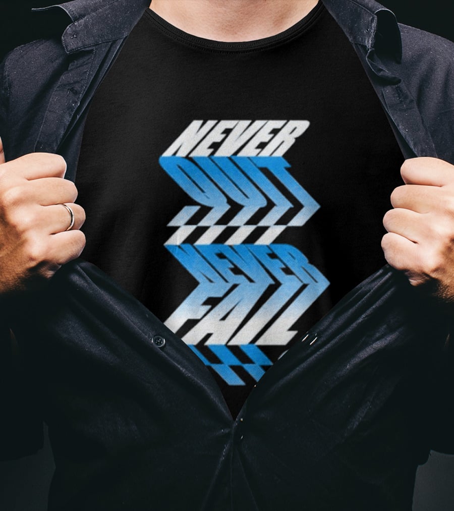 Robby Layton Never Quit Never Fail Blue Gradient T-Shirt