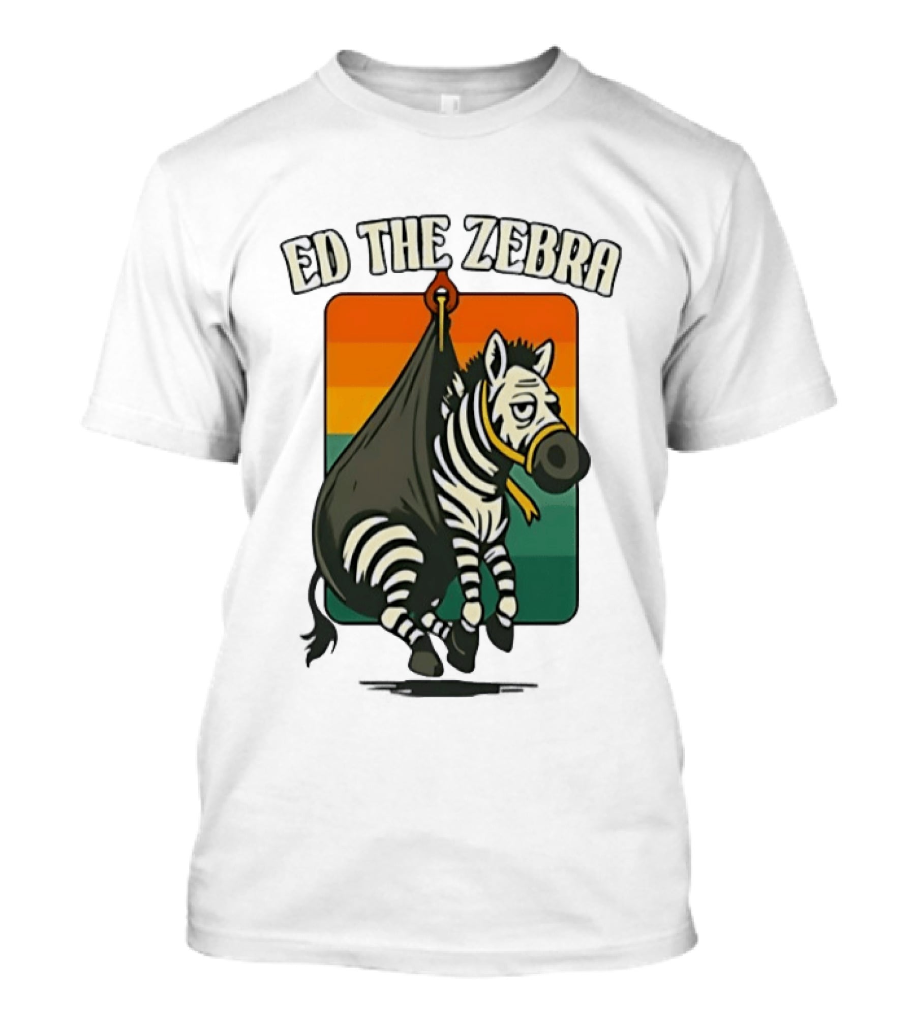 Ed The Zebra Retro Striped Capture Scene T-Shirt
