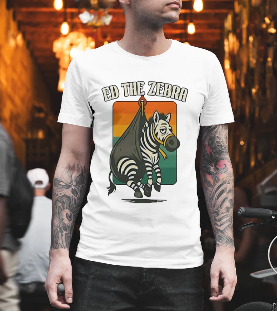 Ed The Zebra Retro Striped Capture Scene T-Shirt