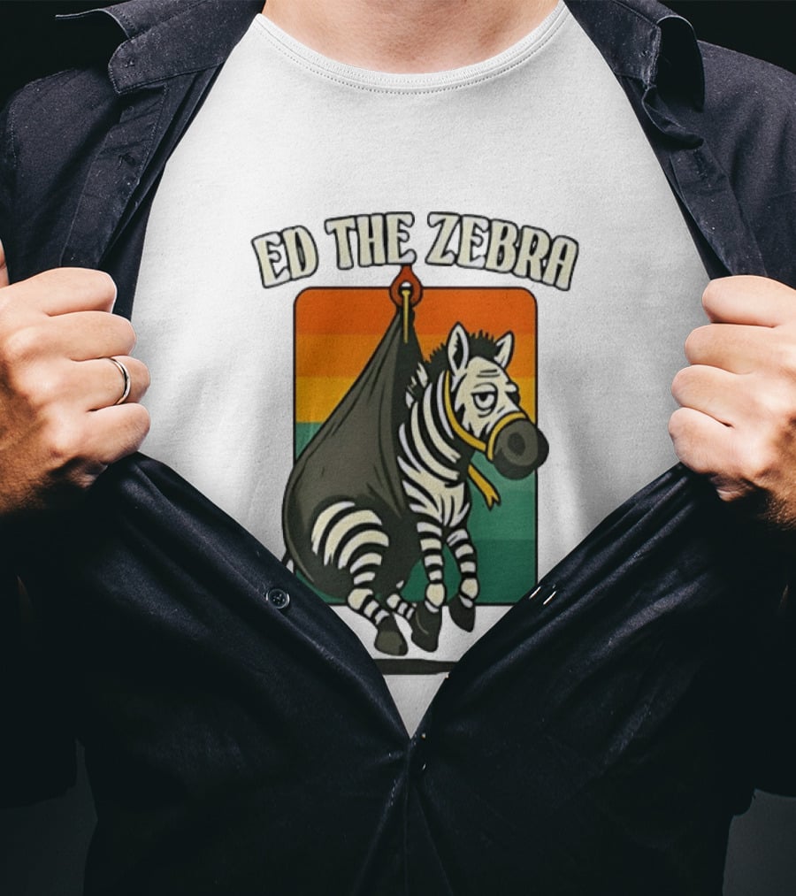 Ed The Zebra Retro Striped Capture Scene T-Shirt
