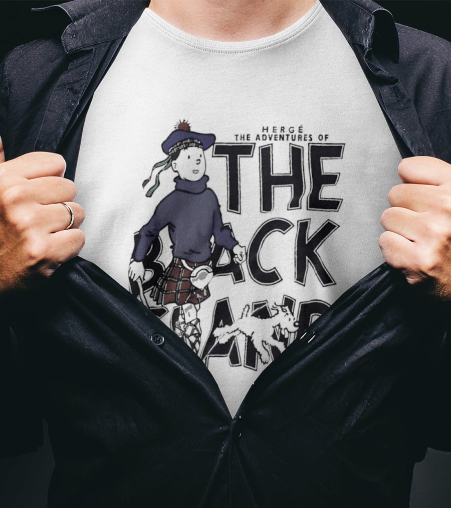 Hergé The Adventures Of Tintin The Black Island Character In Scottish Attire T-Shirt