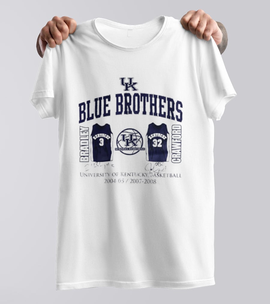 Kentucky Wildcats Blue Brothers Bradley Crawford Signatures Basketball 2003 2004 Jerseys T-Shirt