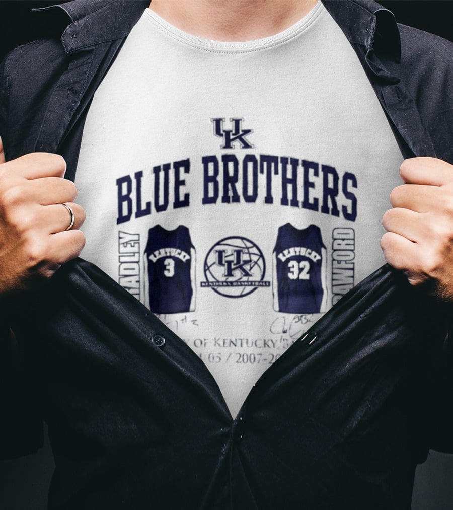 Kentucky Wildcats Blue Brothers Bradley Crawford Signatures Basketball 2003 2004 Jerseys T-Shirt