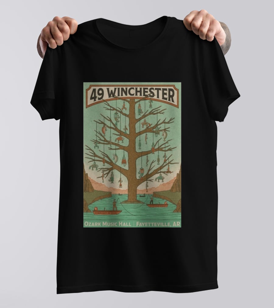 49 Winchester February 6 2026 Ozark Music Hall Fayetteville AR Concert Tree T-Shirt