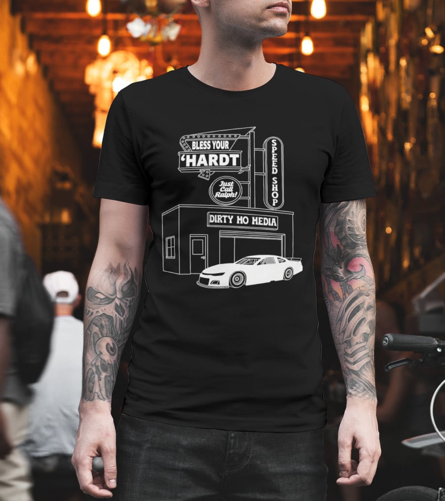 Bless Your 'Hardt Speed Shop Dirty Mo Media Racing Car T-Shirt