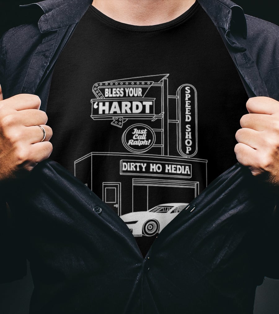 Bless Your 'Hardt Speed Shop Dirty Mo Media Racing Car T-Shirt