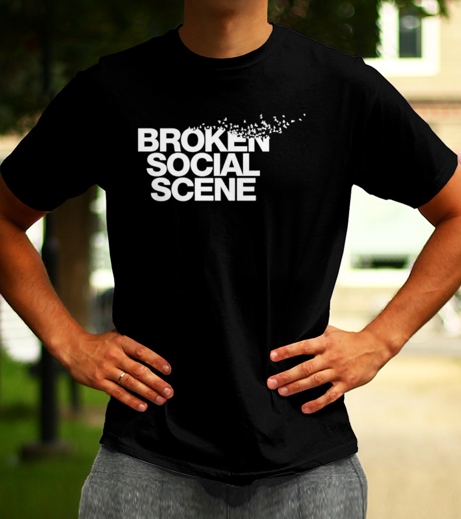 BROKEN SOCIAL SCENE Text With Fragmented Effect T-Shirt