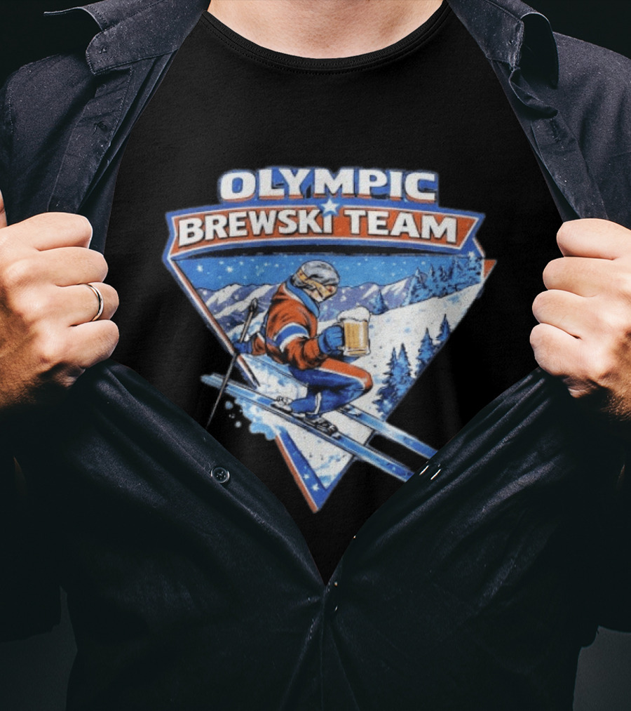 Olympic Brewski Team Skiing Snow Adventure T-Shirt