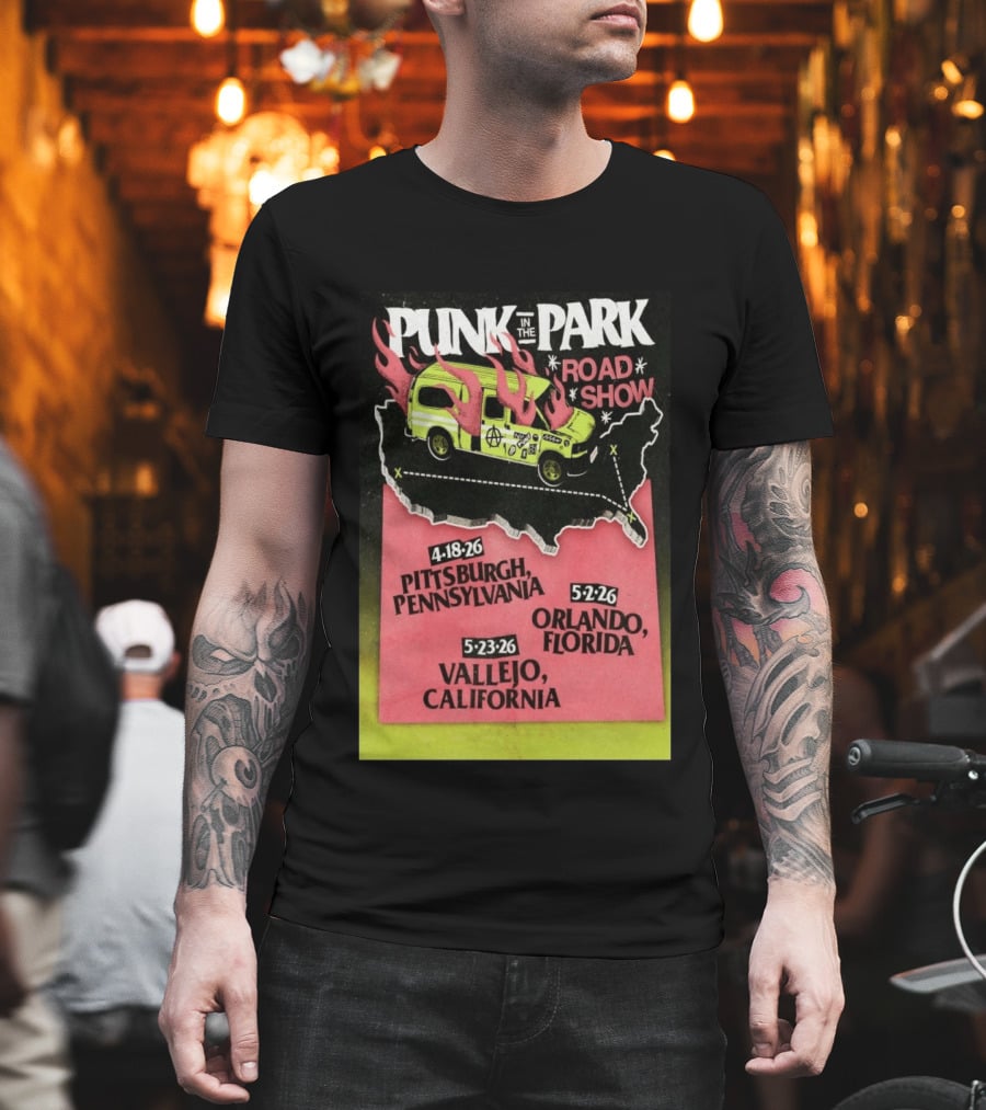 Punk In The Park Road Show April 18 2026 Pittsburgh Pennsylvania Tour Dates Orlando Vallejo T-Shirt
