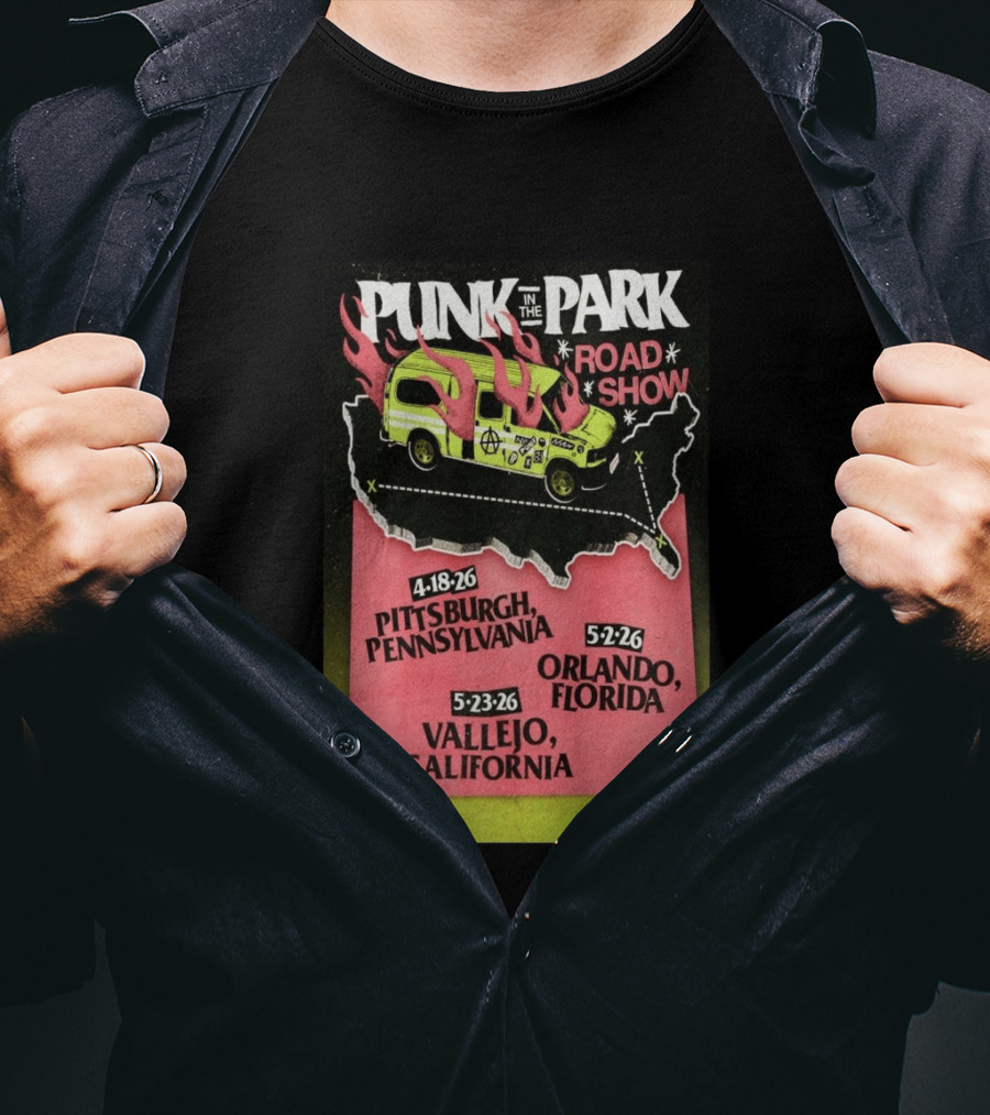 Punk In The Park Road Show April 18 2026 Pittsburgh Pennsylvania Tour Dates Orlando Vallejo T-Shirt