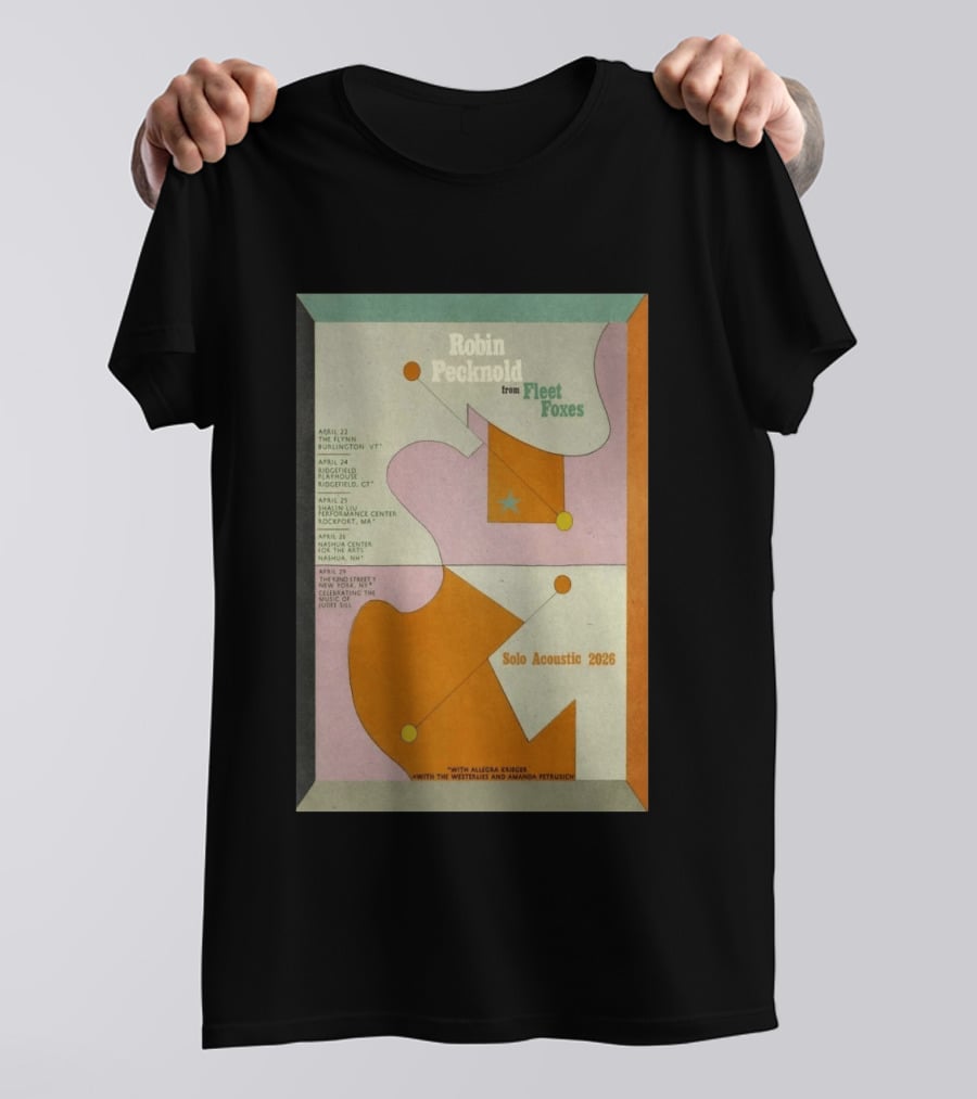 Robin Pecknold Fleet Foxes Tour 2026 Flynn Ridgefield Rockport Nashua NYC T-Shirt