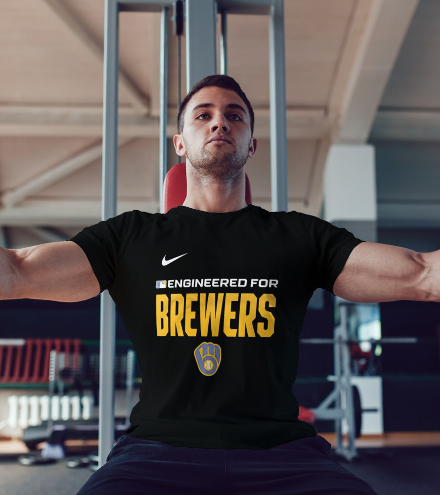 Nike MLB Engineered For Brewers Milwaukee T-Shirt