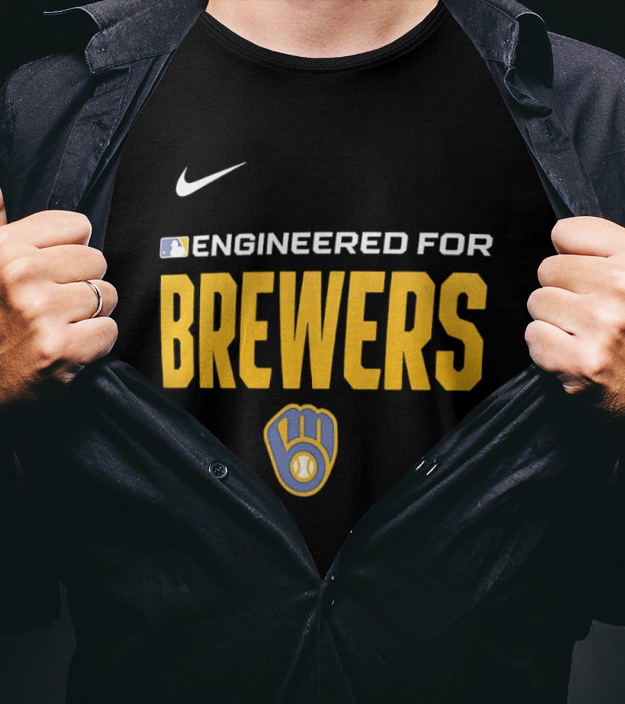 Nike MLB Engineered For Brewers Milwaukee T-Shirt