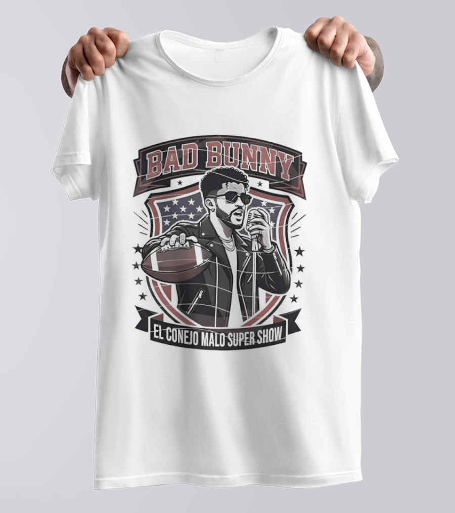 Bad Bunny El Conejo Malo Super Show Football Singer T-Shirt