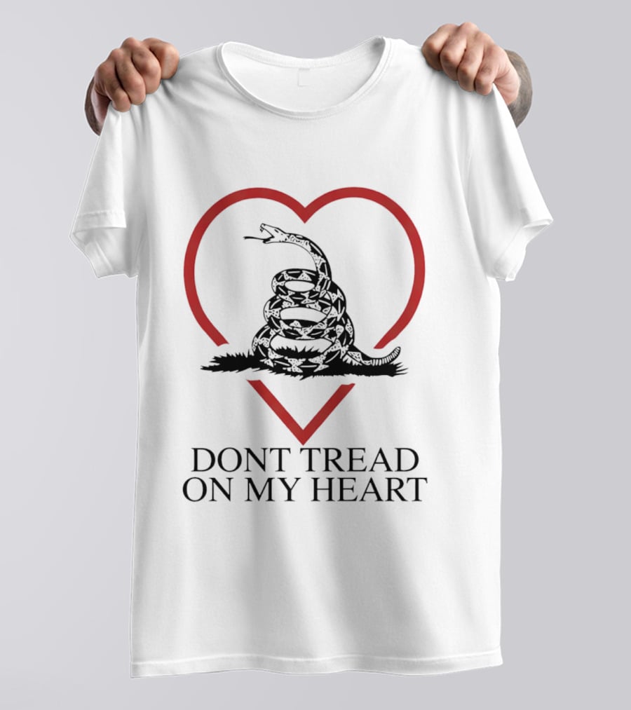Dont Tread On My Heart Gadsden Flag Valentine Snake Inside Heart T-Shirt